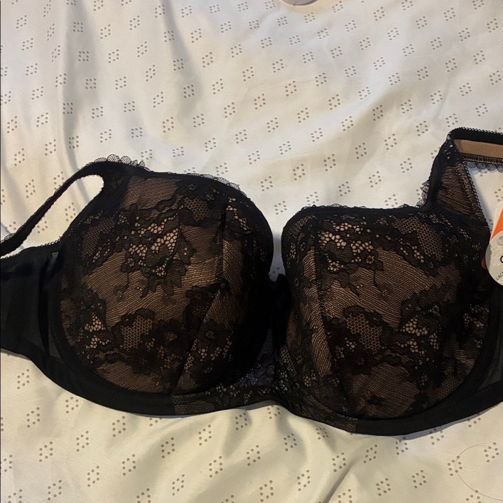 Rosme Lace Balconette Demi Cup Eliza Bra in Black